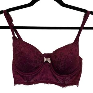 Longline 34C lined lacey demi bra